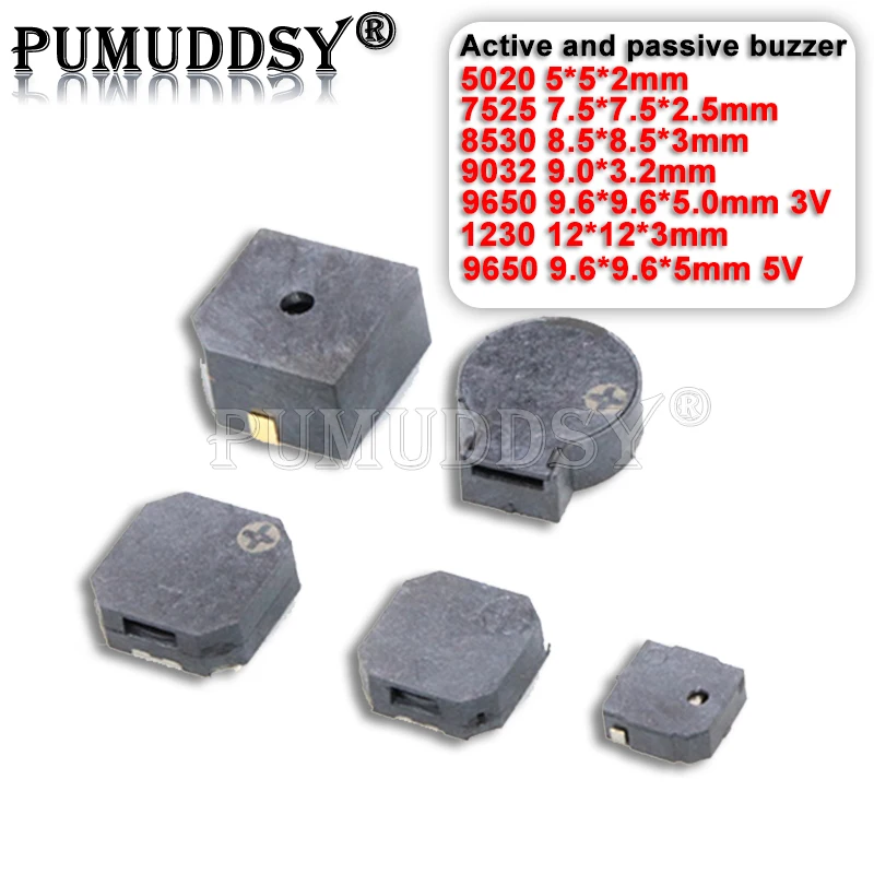 5PCS SMD MLT-9032 9.0*3.2mm 5020 7525 8530 9032 9650 1230 Passive Buzzer Loudspeaker Active And Passive Buzzer 3V 5V New