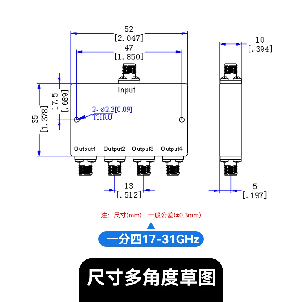 

17-31G High-frequency Power Divider One-quarter 2.92 Millimeter Wave Microstrip Divider Combiner