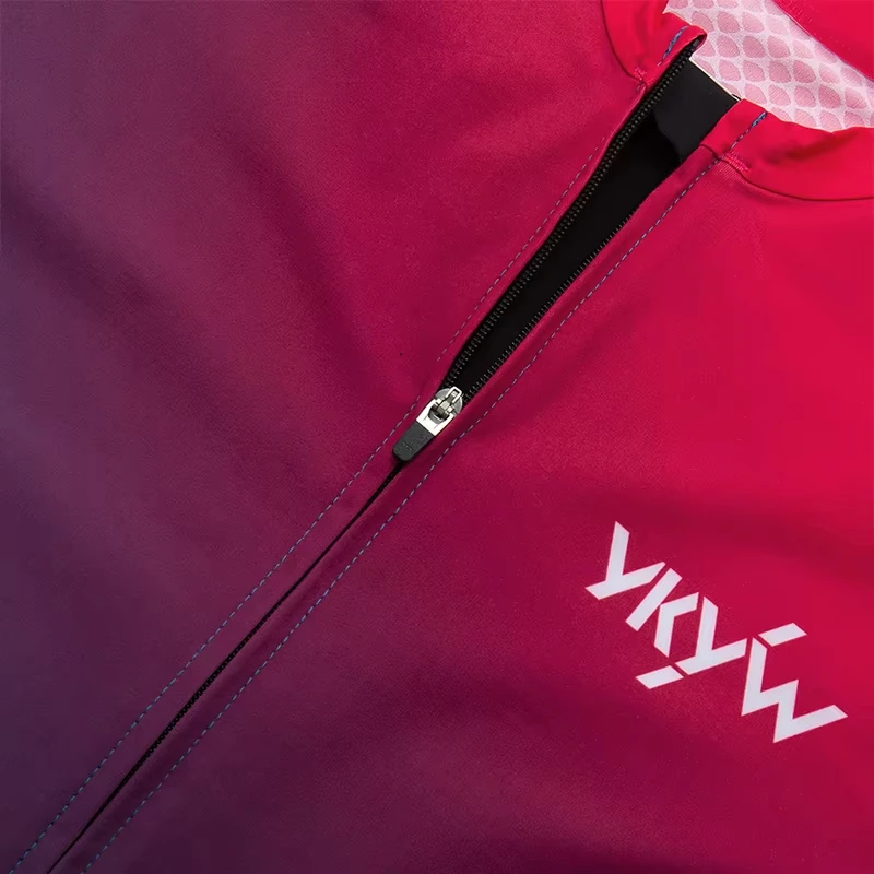 YKYWBIKE Herren Langarm-Radtrikot Italien MITI-Stoff Verschleißfest Atmungsaktiv Farbverlauf Fahrrad Rennrad Shirts Herbst – Detail 7