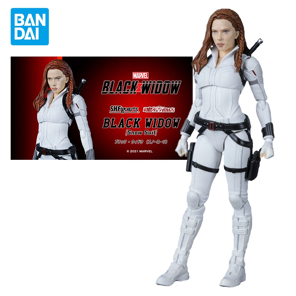 

In Stock Bandai genuine S.H. Figuarts Black Widow snow battle suit SHF collectible anime movable figurine model toy