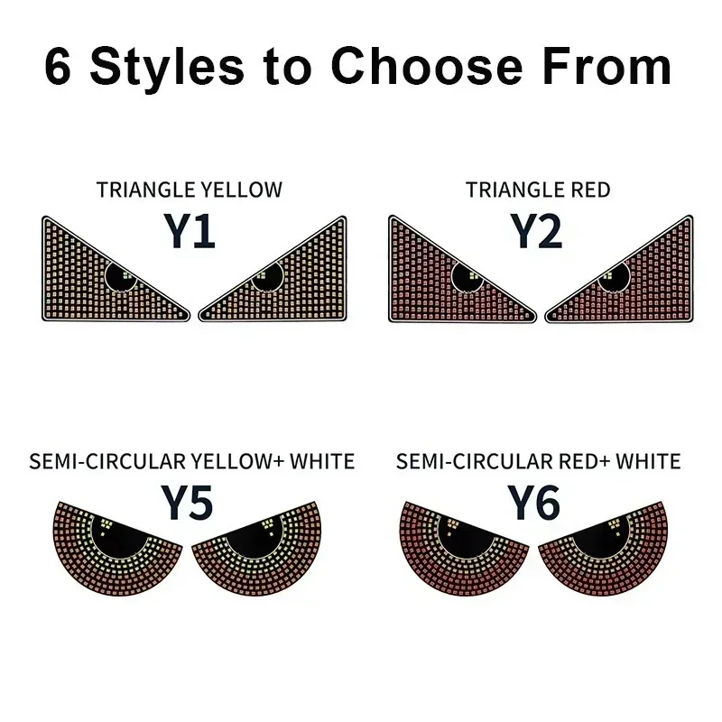 Devil‘s Eyes LED Light Vehicle Signal Lights Matrix Panel Light Warning Strobe Lights USB Plug-in Decorations for Car Windshield