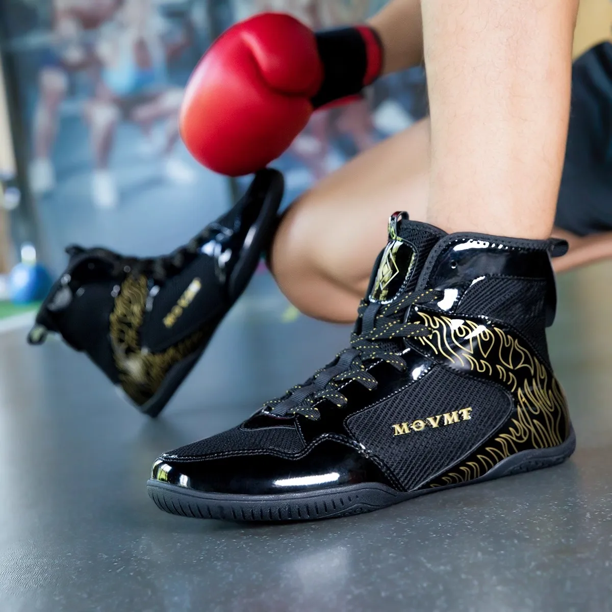 Men's boxing shoes, anti-slip taekwondo shoes, breathable wrestling sports shoes, comfortable fighting sports shoes