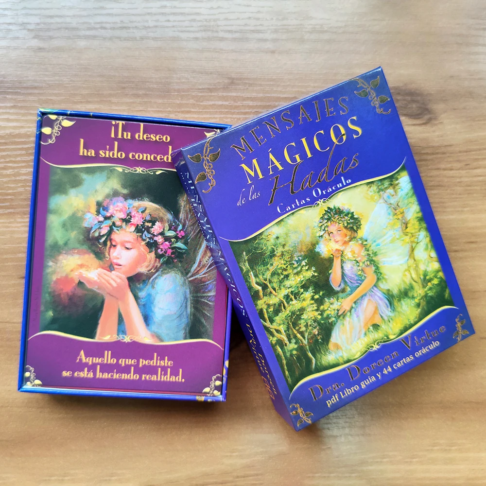 Original Size Spanish Oracle Deck - Magical Messages from the Fairies, 44-Card Rugged Deck with PDF Guidebook by Doreen Virtue