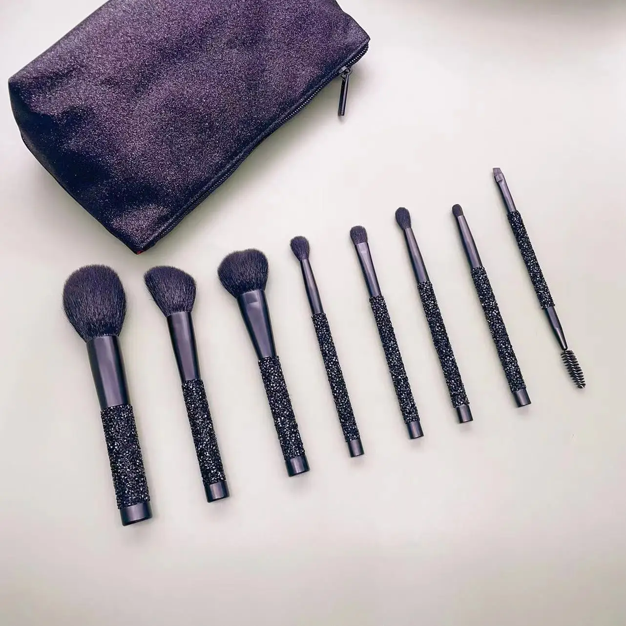 YLovely 8pcs Morph e The Bling Fling Brush Collection With Bag In Stocks Goat Hair Stone Handle Makeup Brush Set