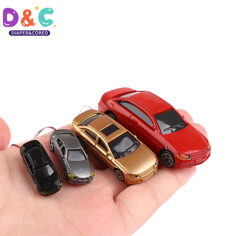 

1:75/100/150/200 Plastic Model Cars with Led Lights Micro Scene Building Decoration Accessaries