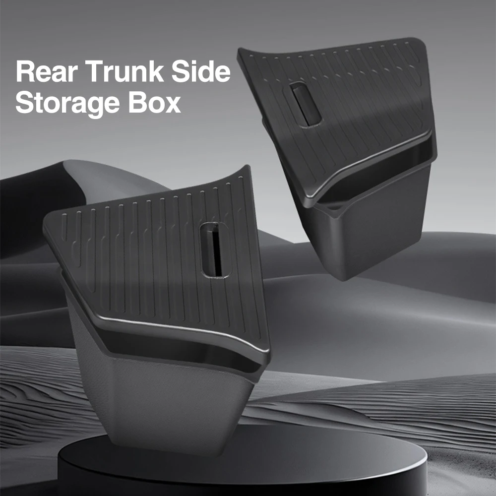 For Tesla New Model Y L 2025 2026 Rear Trunk Side Storage Box Trunk Bins TPE Cover Trunk Organizer Car Interior Accessories