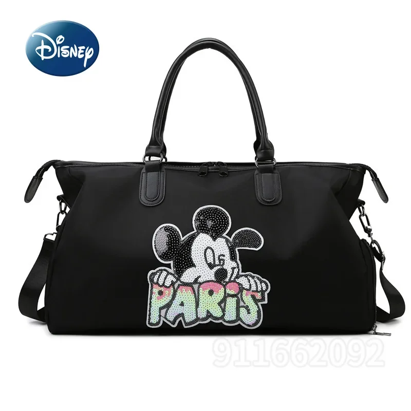 Disney Mickey New Travel Handbag Cartoon Portable Women\'s Travel Bag Large Capacity Multi Functional Waterproof Fitness Bag