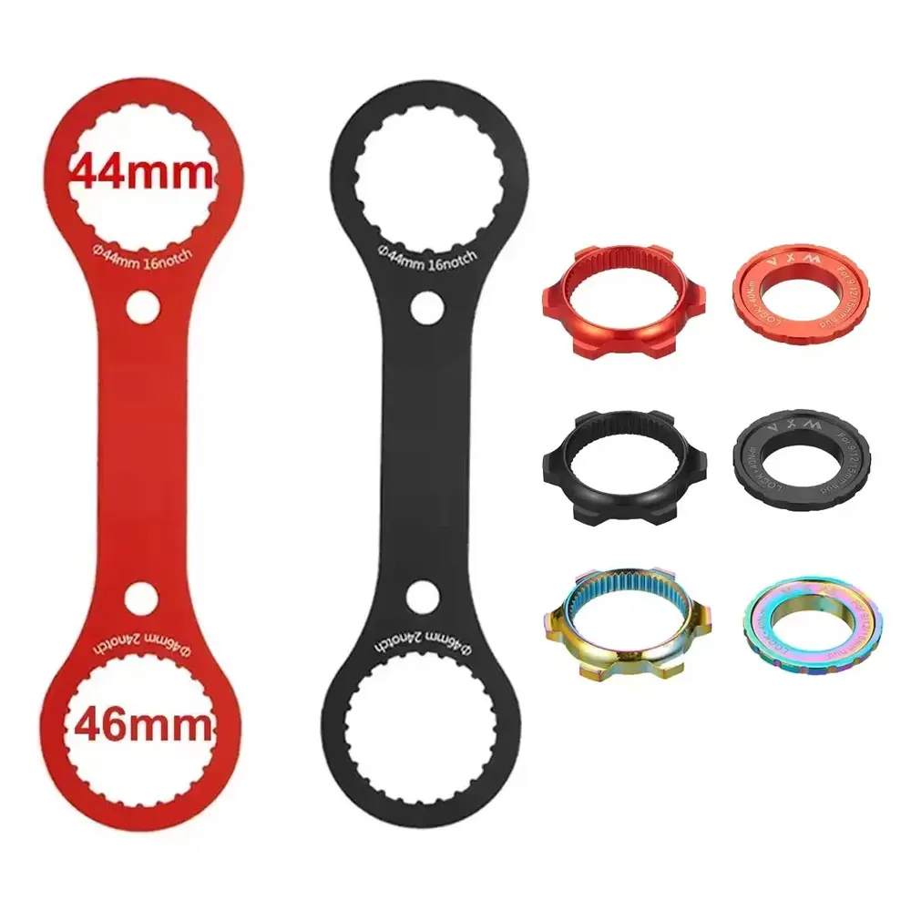 Bike Disc Brake Centerlock to 6-Bolt 6 Hole Rotor Adapter Wrench Spanner Bicycle 44mm 46mm Hub Center Lock Conversion Spacers