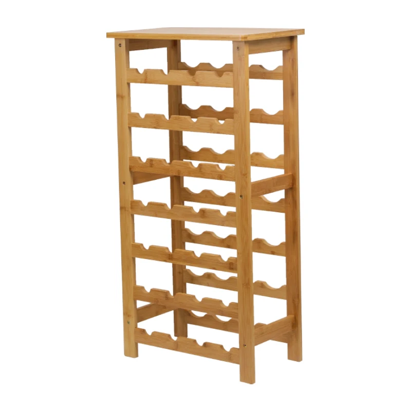 Wine cabinet display rack Wine storage floor-to-ceiling household wall Small red wine bottle shelf Solid wood