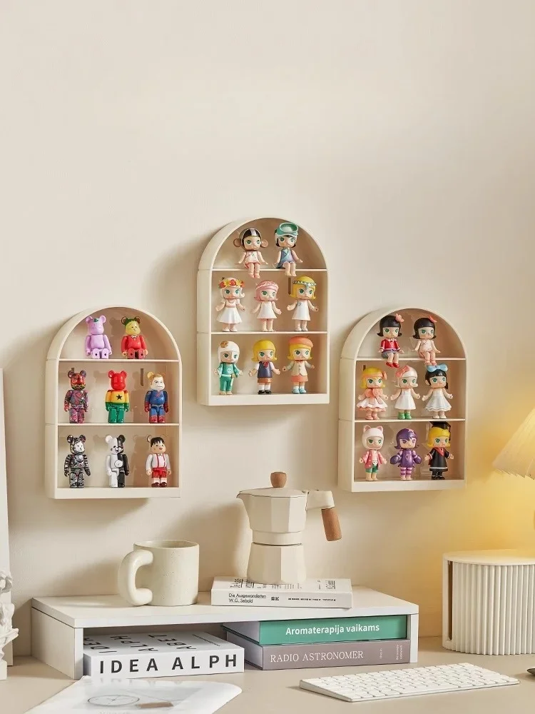 3 Layers Blind Box Display Stand Wall-Mounted Dust-proof Handmade Figurines For pop-mart Dolls Display Box for MEGA SPACE MOLLY