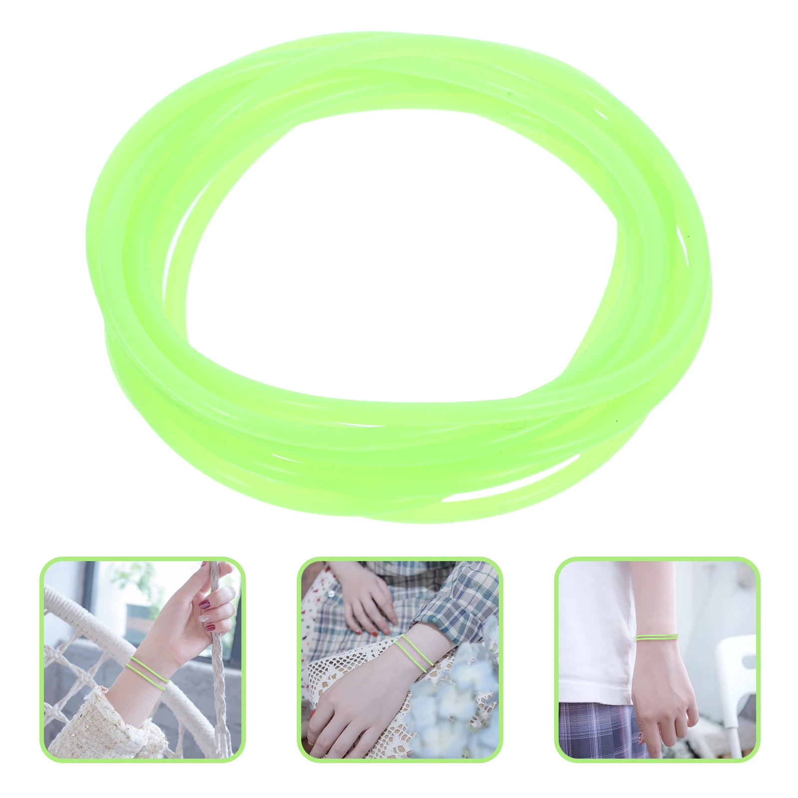 

10 Pcs Bachelorette Luminous Bracelet Bracelets Jelly Custom Wrist Bands Light Green Silica Gel