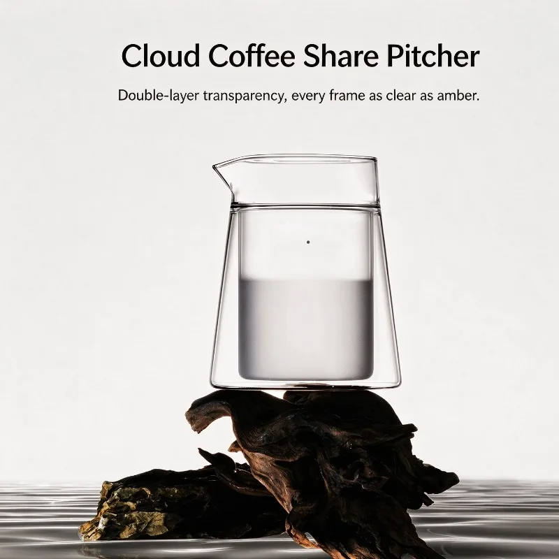 High Borosilicate Glass Coffee Server Double Wall Heat Resistant Scale Mark Hand Pour Coffee Sharing Pot