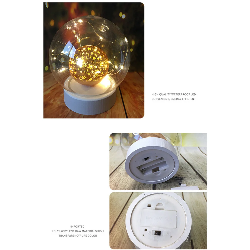 

LED Glass Ball Lamp Micro Landscape Dome Stable Base Romantic Decorative Glass LED Light Bedroom Ornament Decorative Light
