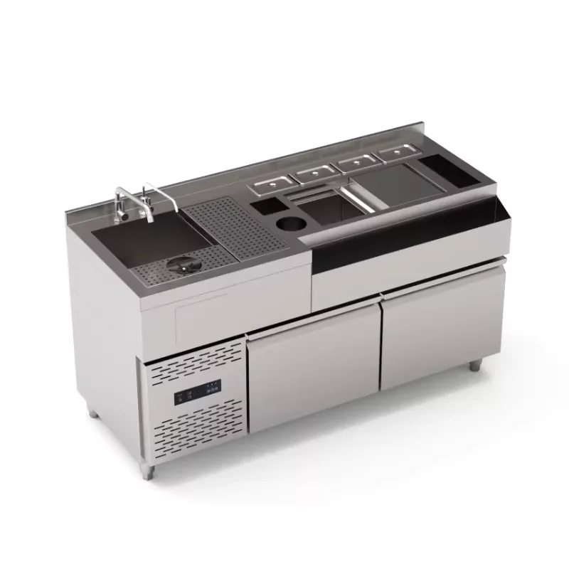 Stainless steel electric refrigerated cocktail with air cooling system and digital temperature control