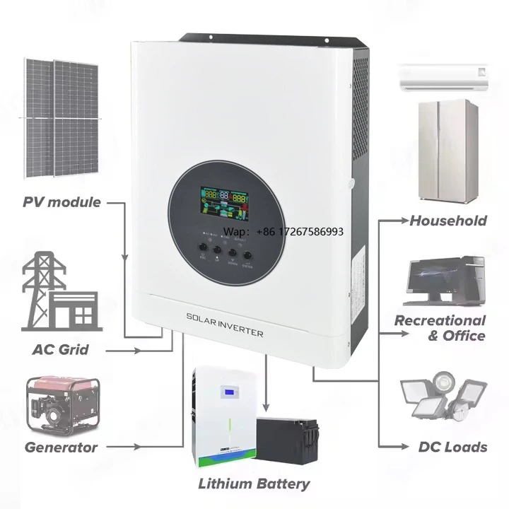 10KW 12.5kva Solar Hybrid Inverter 48V 110/220VAC On/Off Grid Pure Sine Wave Inverter with BMS Function