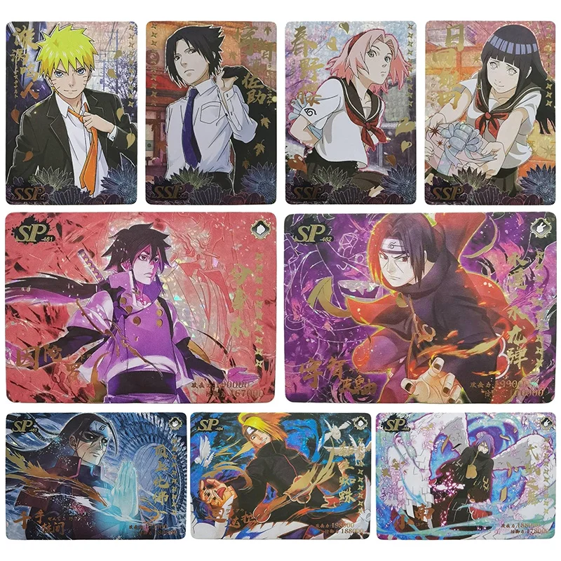 

Anime NARUTO Rare SSP SP Refraction Foil Senju Hashirama Might Guy Deidara Toys for boys Collectible Cards Birthday Present