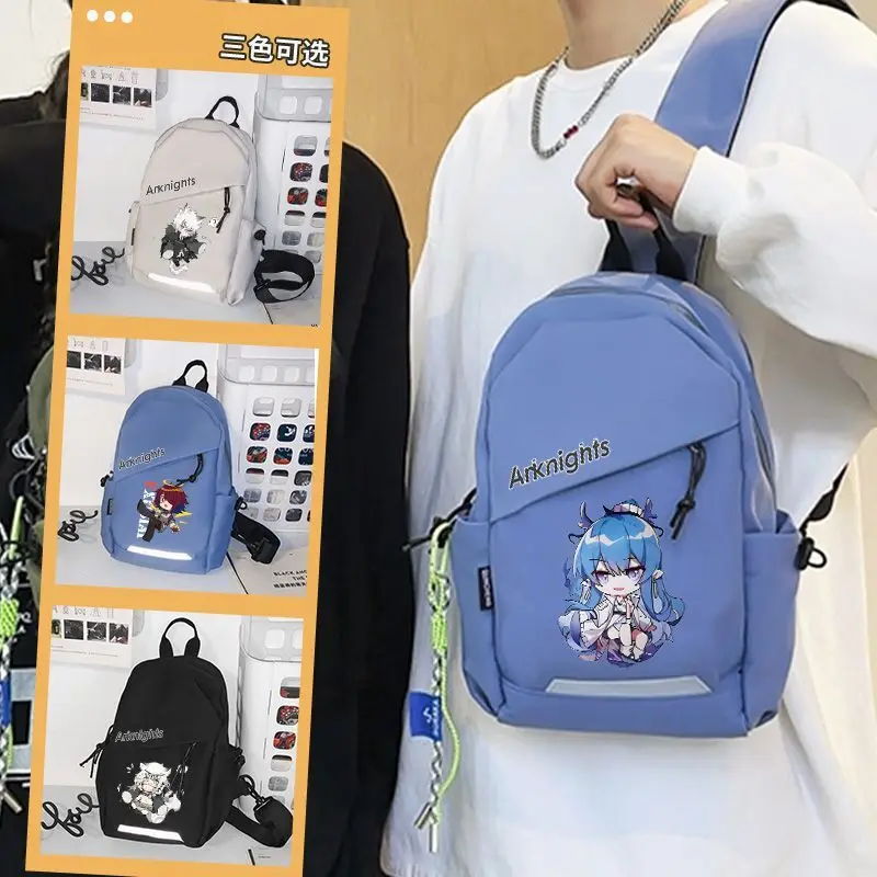 Arknights Chest Amiya Xiyi Cycling Travel Men's Simple Sports Large Capacity Crossbody Bag Unisex A