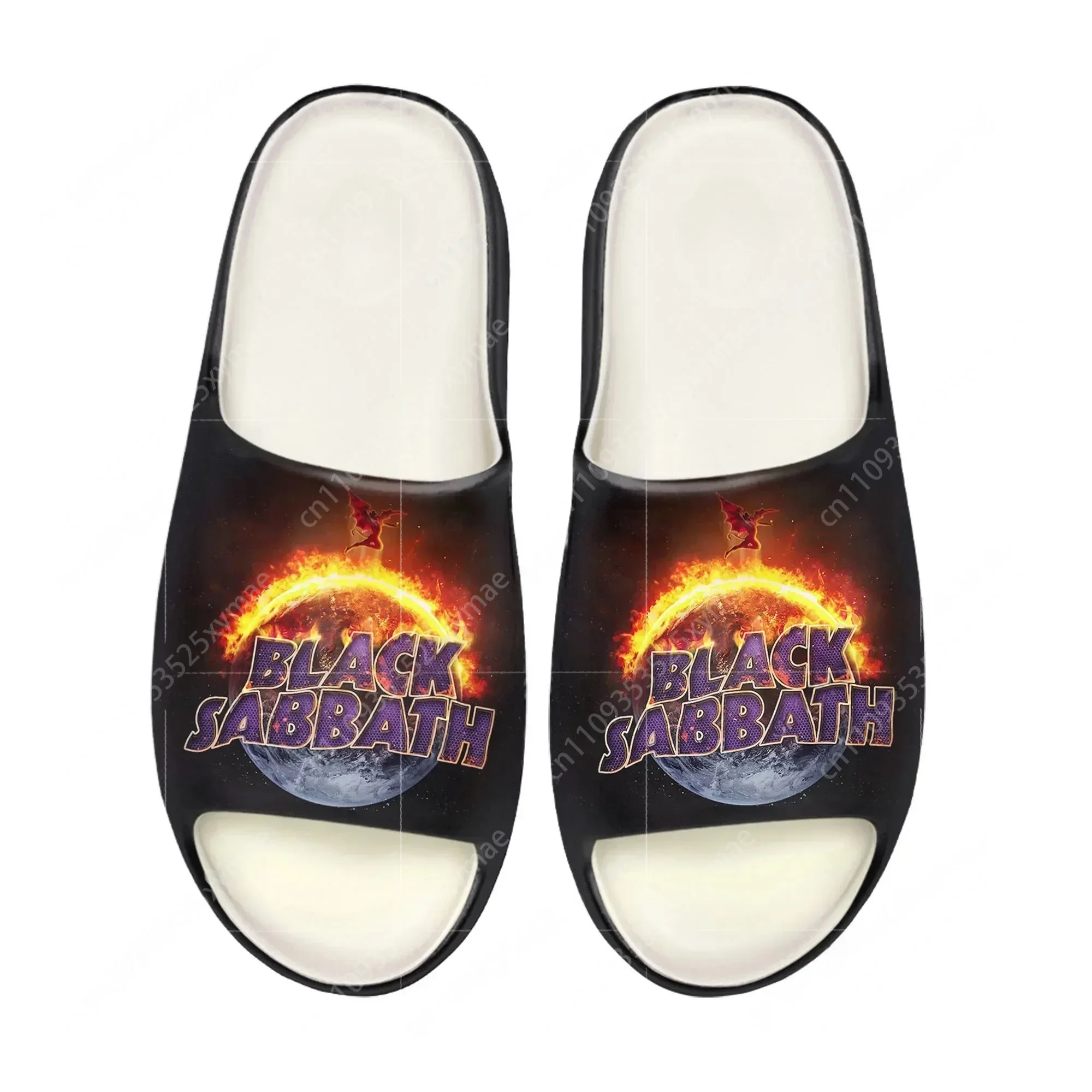 Black Heavy Metal Band Sabbath Soft Sole Sllipers Home Clogs Step on Water Shoes Mens Womens Teenager Customize on Shit Sandals