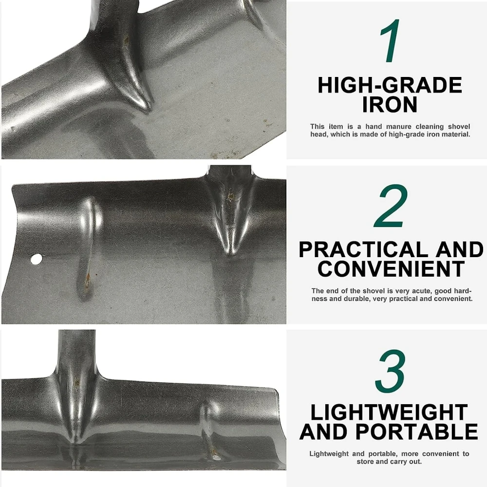 Imagem -06 - Neve Espessada de Aço Manganês 40cm Fazenda Limpeza Fecal pá de Jardinagem Multifuncional Empurrando e Secar Grãos Snowboard pá de