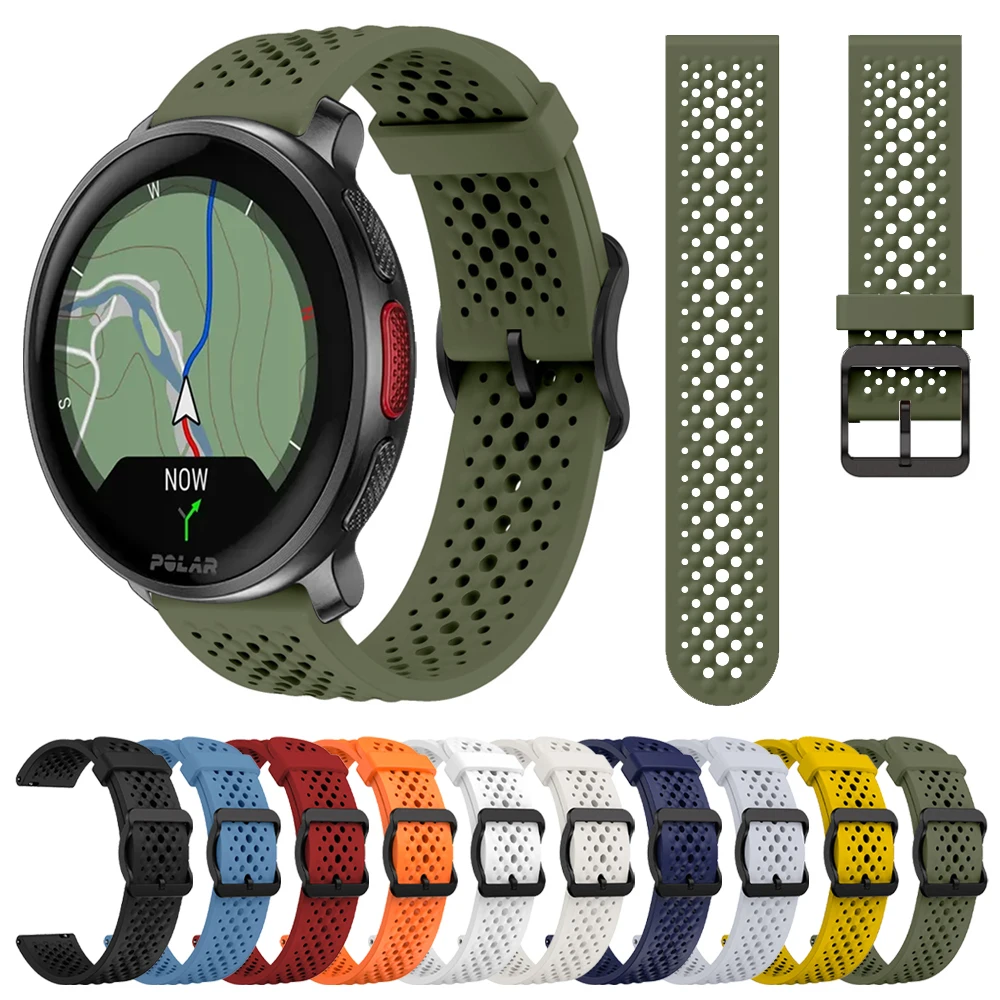 Breathable Sport Strap For POLAR Band VANTAGE V3 M2 M/GRIT X Pro Titan Watchbands Silicone Bracelet 22mm Straps For COROS PACE 3