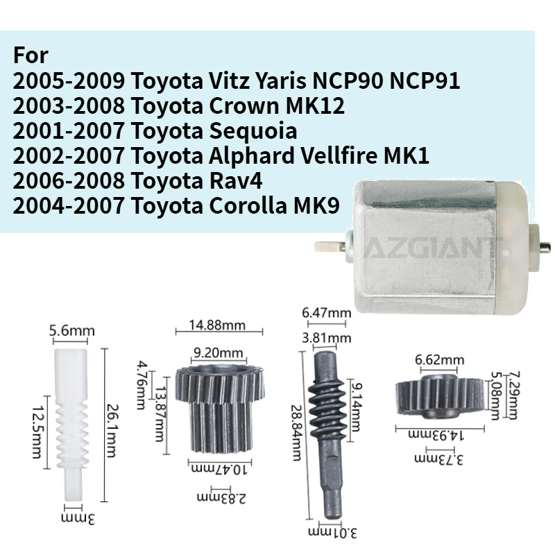 Для Toyota Rav4 Corolla Crown Sequoia Alphard Vellfire Vitz Yaris NCP90 NCP91 наружное боковое зеркало заднего вида складной мотор-редуктор Cog Для Toyota Rav4 Corolla Crown Sequoia Alphard Vellfire Vitz Yaris NCP90 NCP91 наружное боковое зеркало заднего вида складной мотор-редуктор Cog