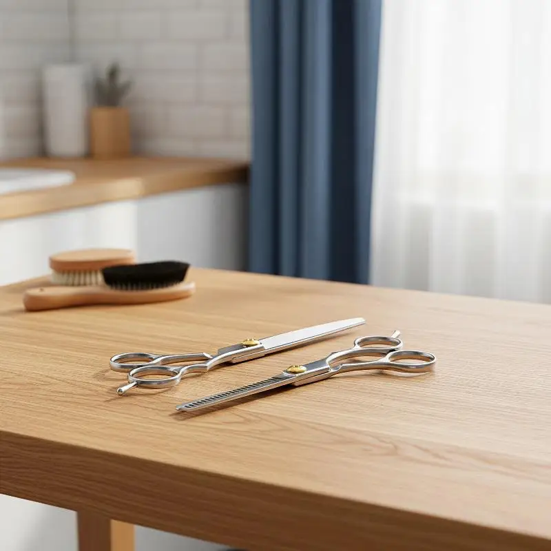 2Pcs Professional Hairdressing Scissors Sharp Edge for Bangs Trimming Barber Shop Home Use
