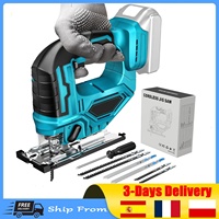 Upgrade 21V 65mm 1500RPM Cordless Jigsaw Electric Jig Saw Portable Multi-Function Woodworking Power Tool for Makita 18V Battery
