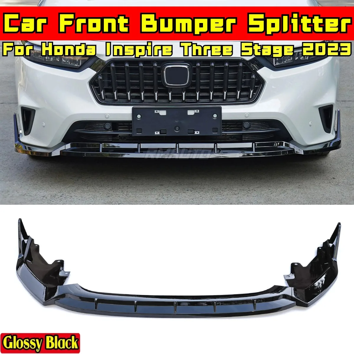 For Honda Inspire 2023 Body Kit Front Bumper Splitter Lip Carbon Fiber Look Sport Style Bumper Diffuser Spoiler Car Accessories