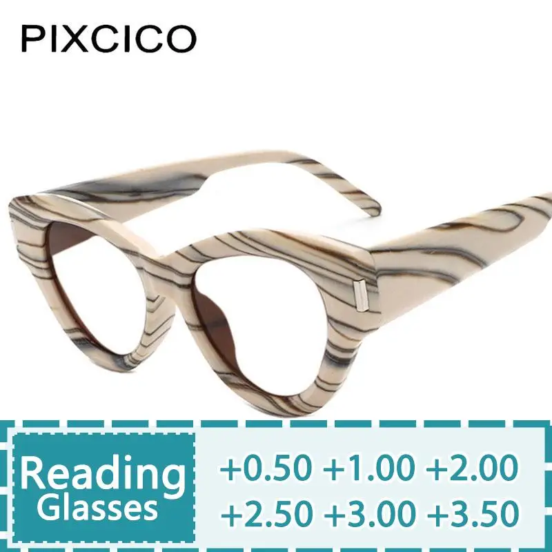 R56808 Brand Design Stripe Presbyopic Eyewear Women Fashion Colorful Cat Eye Mirror Men Reading Glasses Dioptric +1.00 ~ +3.00