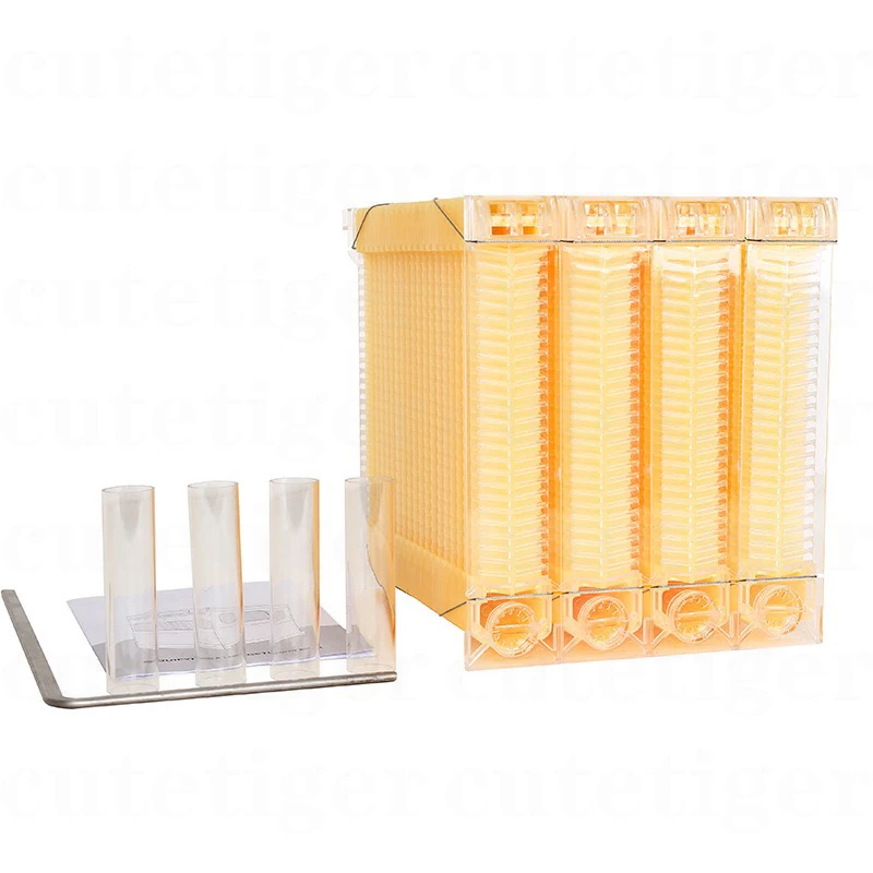 

Self-Flowing Hive Frame 4-Spleen Automatic Honey Flow for Home Farm Beekeeping 30x24x29cm Stainless Steel & Plastic