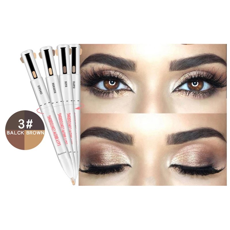 4in1 Rotate Eyebrow Pencil Waterproof Microblading Eyebrow Pen Tint Tattoo Makeup Cosmetic Natural Long Lasting Eye Brow Pencil