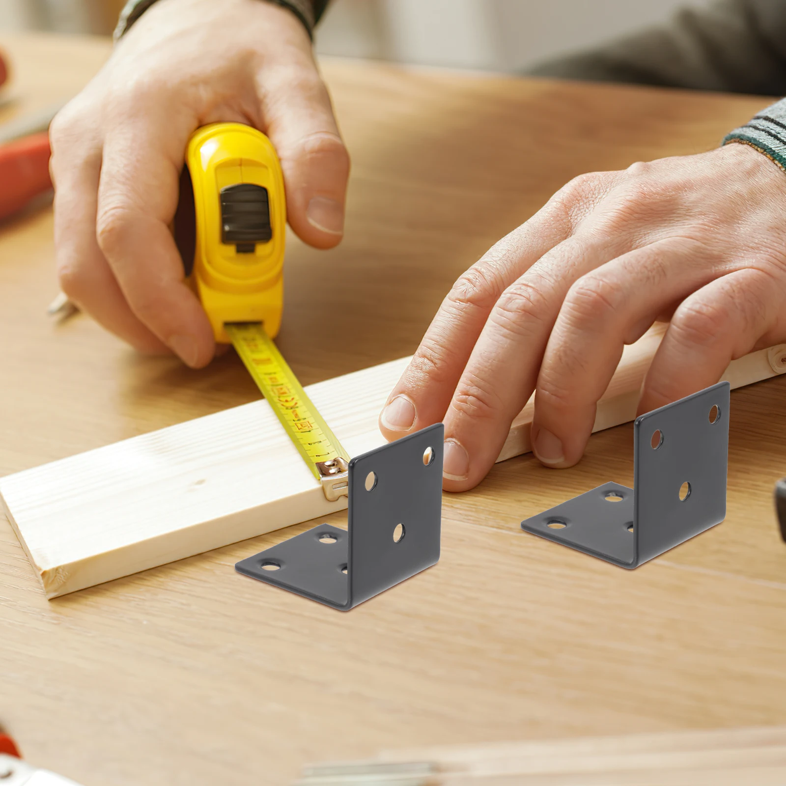 

20Pcs Stainless Steel Corner Brace Angle Brackets Strong Load Capacity Support for Wood Furniture Shelf Reinforcement