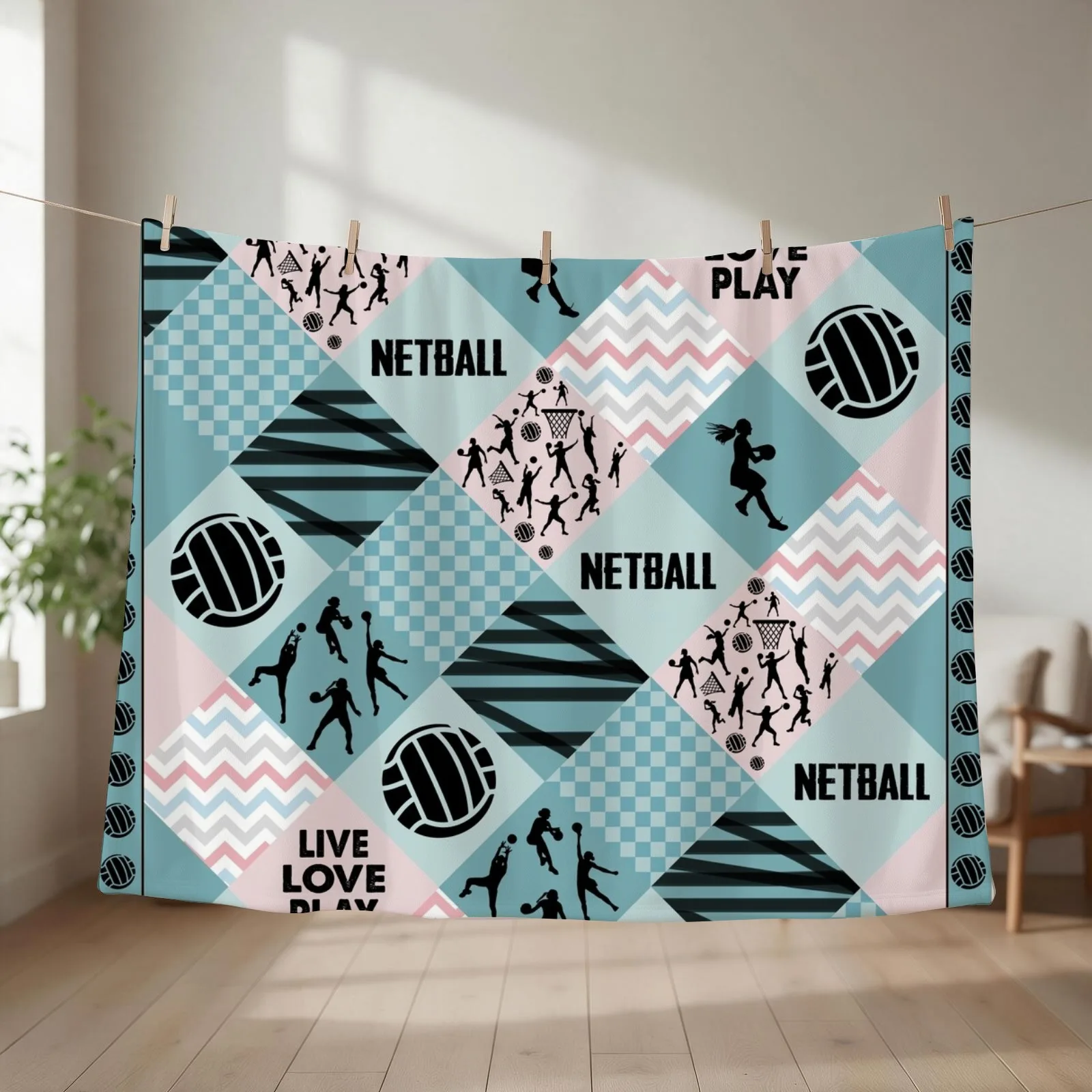 NETBALL PATTERN CROSS Throw Blanket halloween For Sofa Thin Baby Summer Beddings Blankets