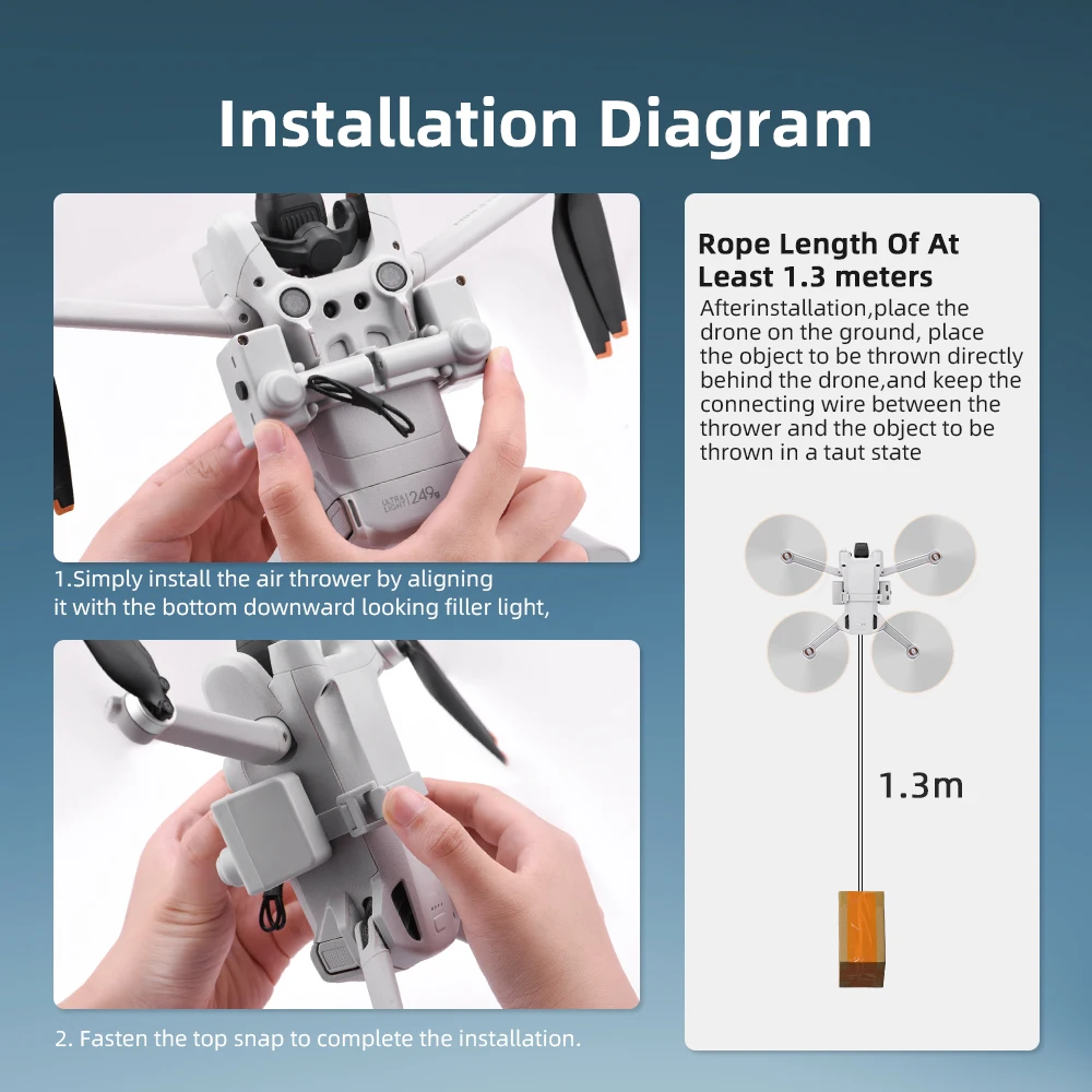 نظام BRDRC 500 متر Airdrop لطائرة DJI Mini 3/3 Pro بدون طيار طعم صيد السمك هدية الزفاف توصيل قاذف خفيف الوزن ملحقات تحميل 100 جرام