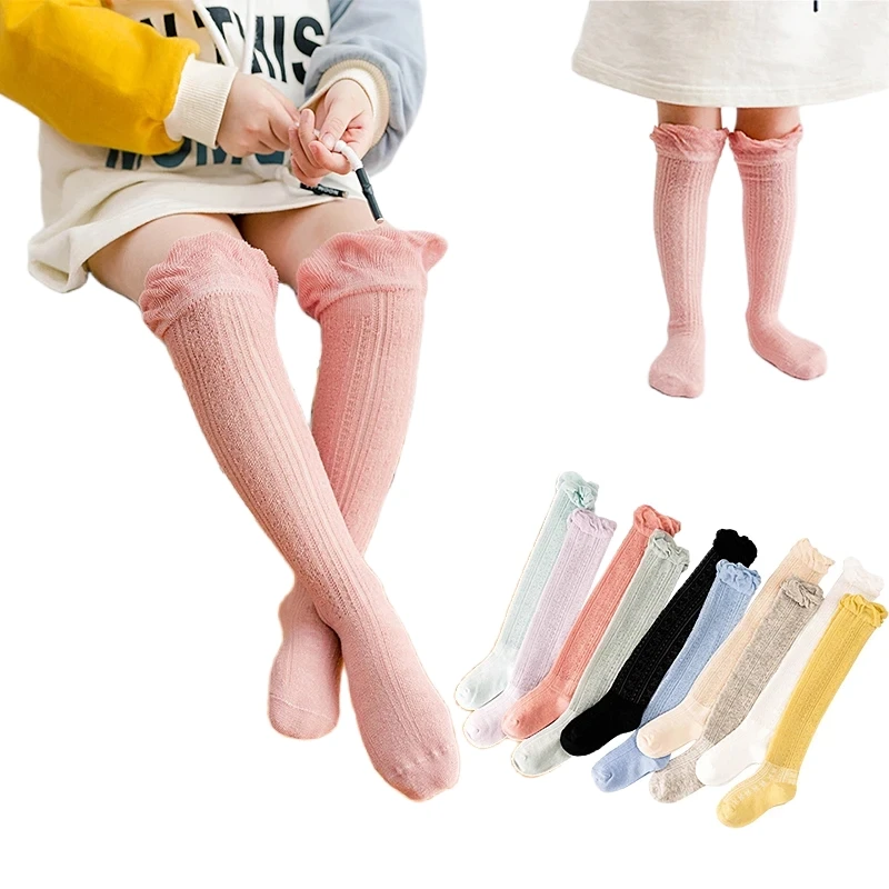 2024 New Summer Baby Boys Girls Ultra-thin Mesh Anti-mosquito Knee-high Socks Infant Tobbler 0-2 Years Thin Socks 10 Colors