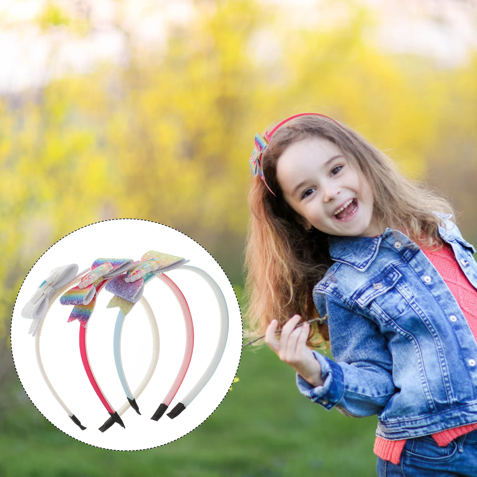 

Радужная повязка на голову, аксессуары для волос, градиентный головной убор, декоративная повязка на голову, хвост, бант для девочек, реквизит для фотосессии, подарки для косплея