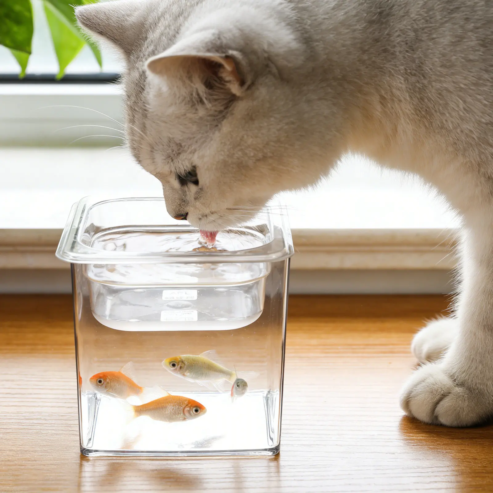 Plastic Fish Bowl Aquarium Cat Drinking Water Fountain Office Desk Desktop Betta Fish Tank Portable Pet Water Bowl Goldfish