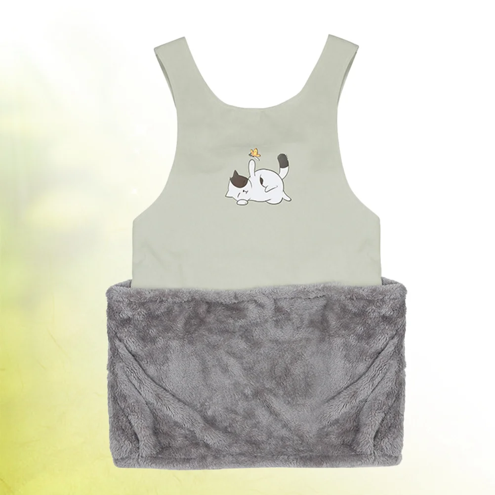 

Cute Cat Holding Apron Carrier Bag Large Pockets Wear Resistant For Cat Animal Summer Grey