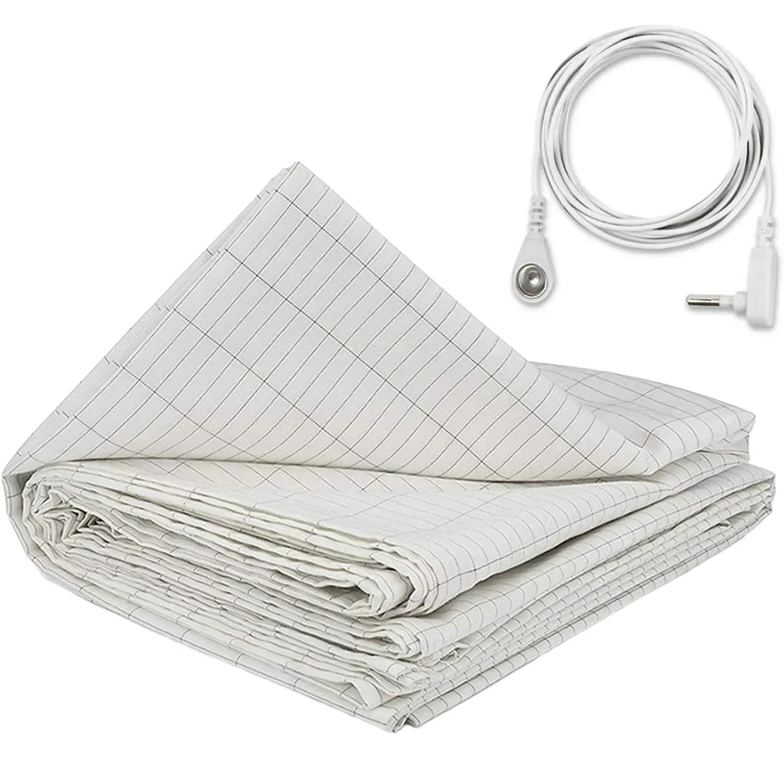 Soft And Conductive Grounding Sheet 95% Cotton And 5% Silver Fiber Composition Improve Sleep Easy To Use 27x52in