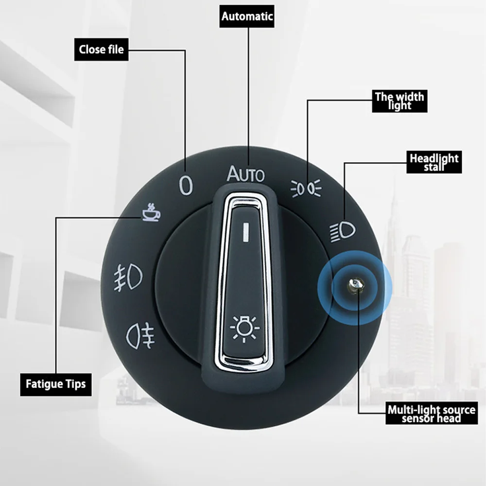 Automatic Headlight Built-in Sensor System Fog Light Switch Button for VW Golf 7 MK6 Mk7 Tiguan MK2 Jetta Mk5 Polo Bora Octavia