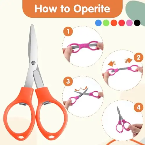 Folding Scissor Creative Stationery Portable Manual Student Paper Scissors Paper Cutting Knife Classroom Learning Tools