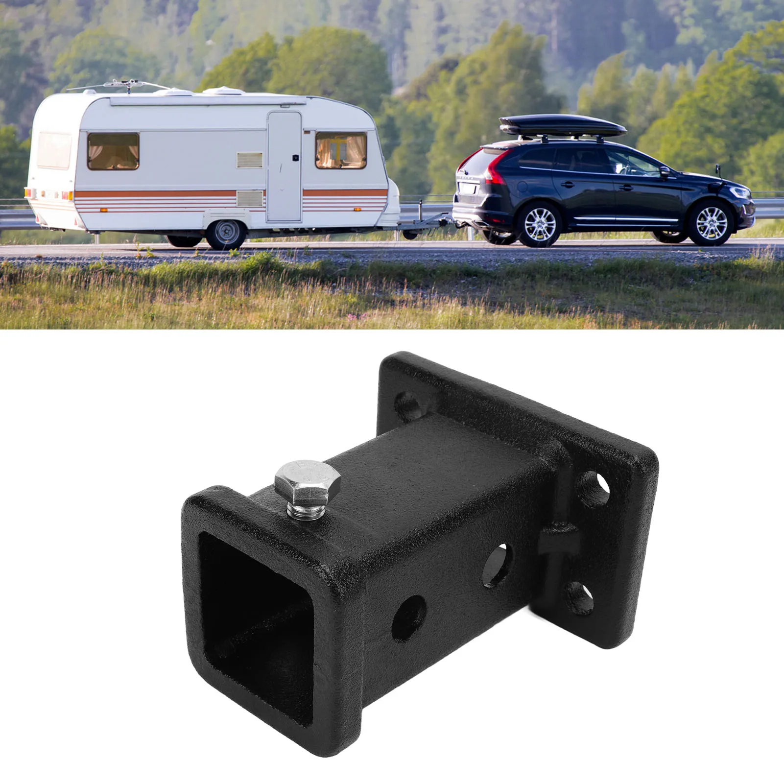 2in Bolt On Receiver Tube Trailer Tow Bar Hitch Receiver Adapter Cast Steel Universal for Pickup Trucks