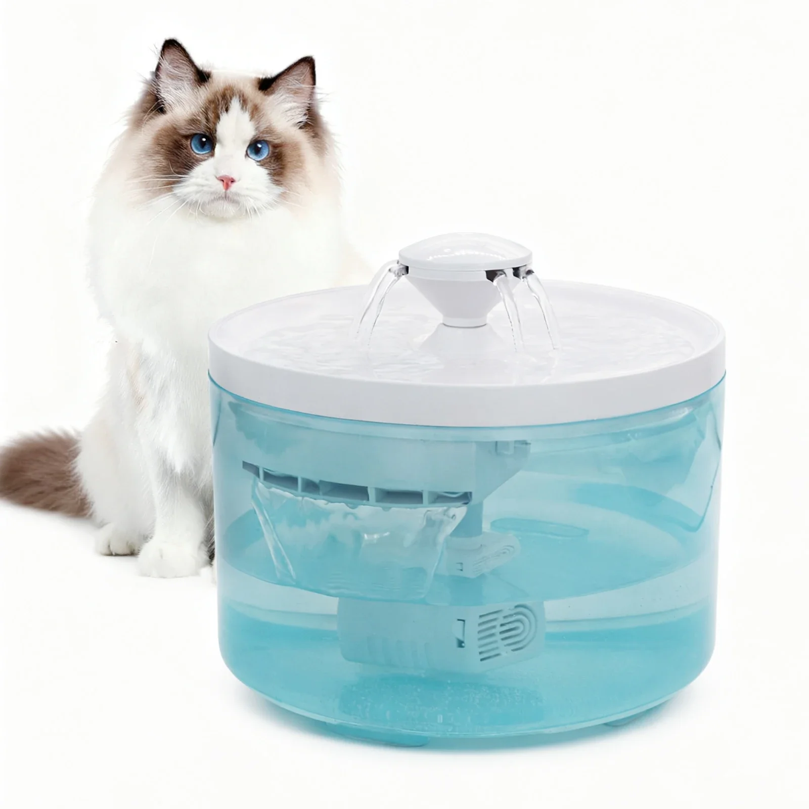 نافورة مياه للقطط، 1.8 لتر/60.87 أونصة، موزع مياه للحيوانات الأليفة، هادئ للغاية، مع فلتر - مناسبة للقطط والكلاب الصغيرة