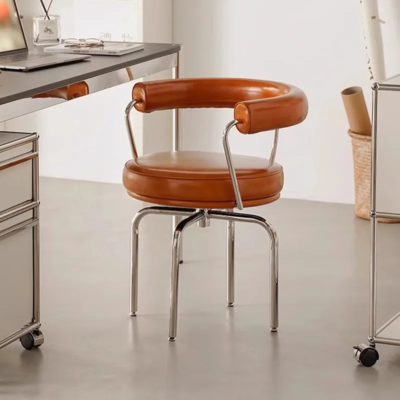 Nordic style creative backrest computer chair stainless steel rotatable office chair