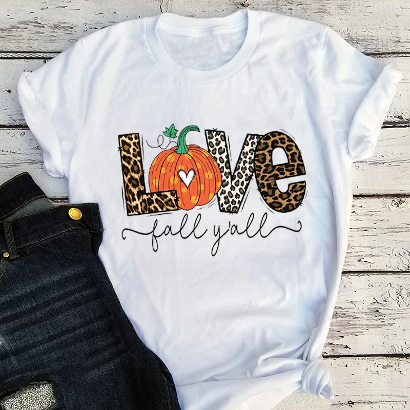 

Love Fall Y'All Shirt Leopard Print Fall Tshirt Thanksgiving Hello Pumpkin Clothes Fall Peace Love Thanksgiving Tees Aesthetic