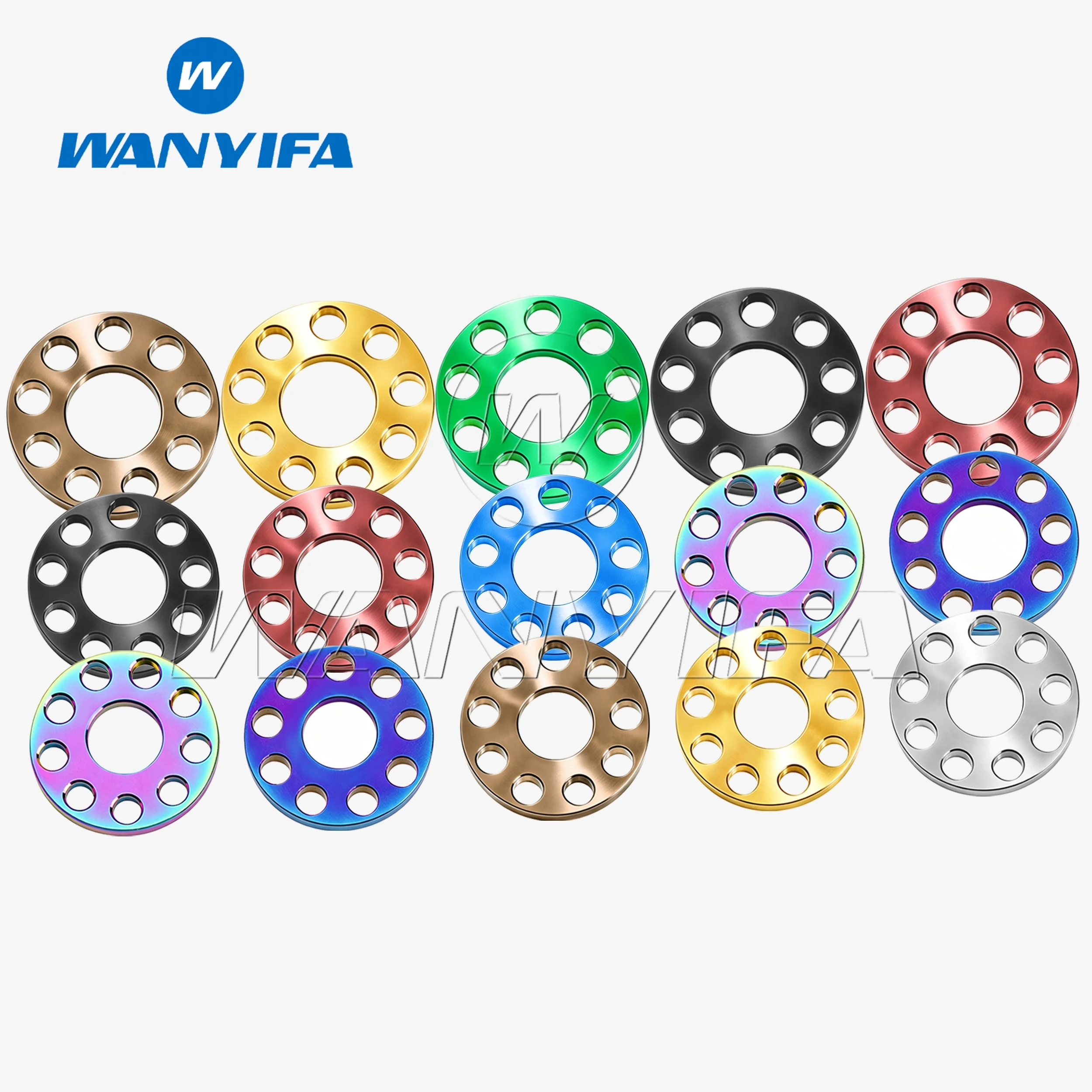 Wanyifa Titanium Washer M6 M8 M10 Spacer Nine Hole Gaskets for Motorcycle Car
