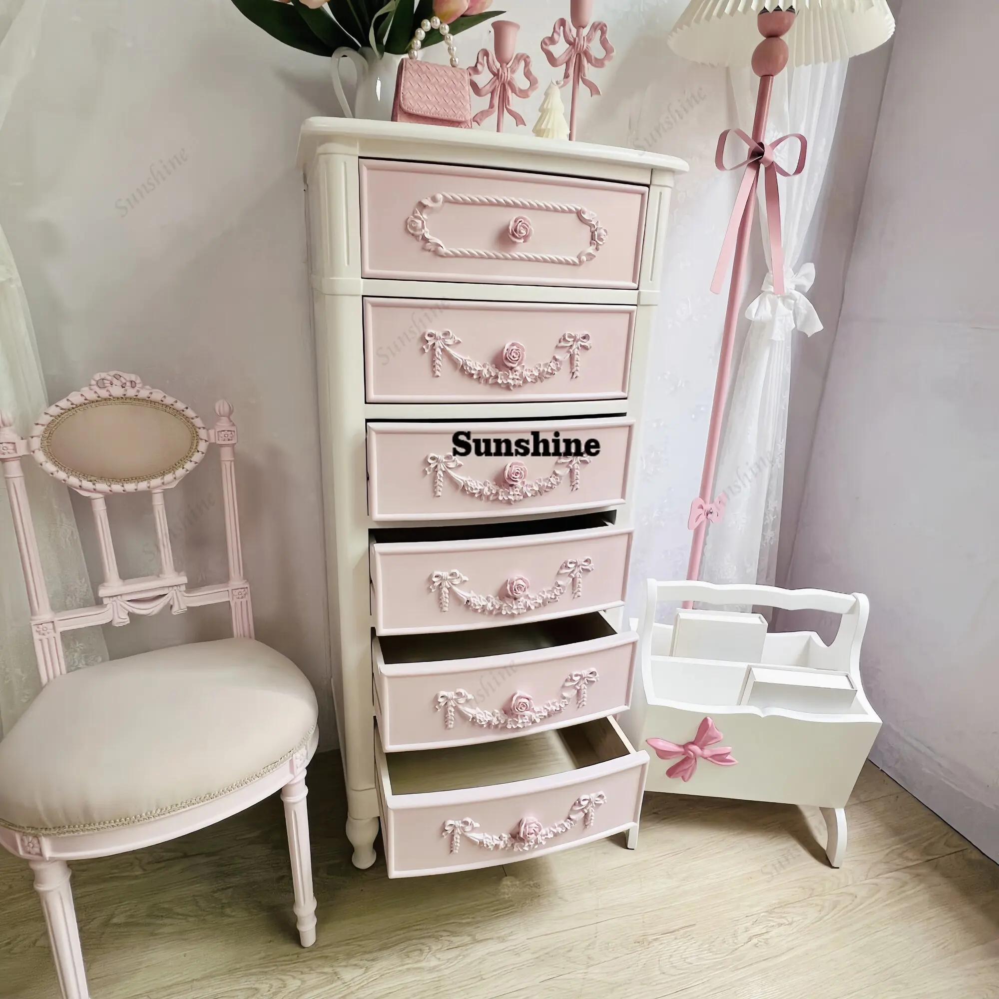 French chest, dopamine color locker, princess wind bedside cabinet
