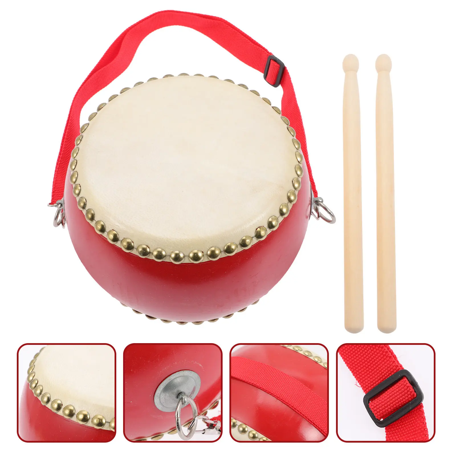 1set-cowhide-children-education-percussion-instrument-drum-for-kids-wooden-waist-music-drum-educational-musical-plaything