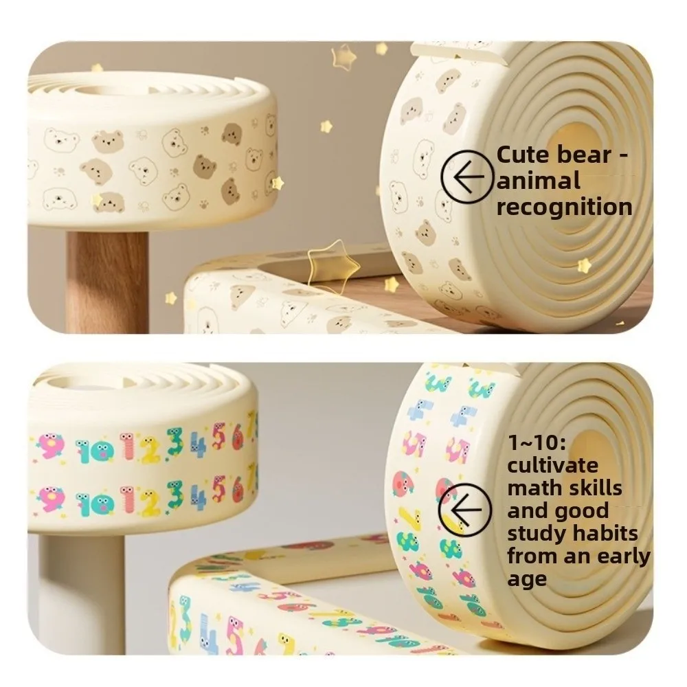 새로운 NBR 충돌 방지 스트립 자국 없는 만화 곰 모양 모서리 보호대 8mm 두꺼운 소프트 책상 모서리 스트립 가정 보호