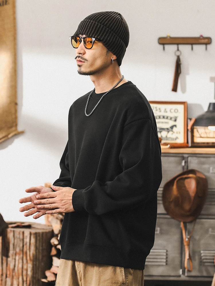 American Sle Fce Lined Hoodie Men's Casual Loose Simple Cotton Polyester Blend Long Sve round Ne Sweatirt